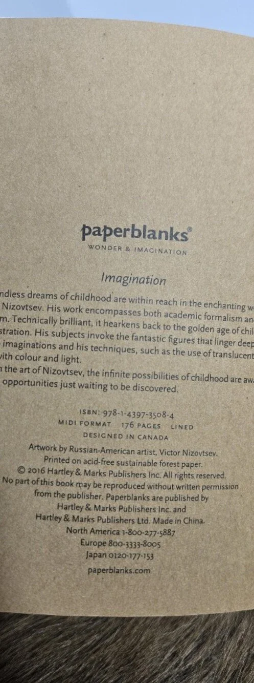 Paperblanks Imagination Metalic Cover Notebook With Elastic Marker & Ribbon Mark